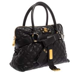 Pre Owned Marc Jacobs Black Leather Kari Satchel