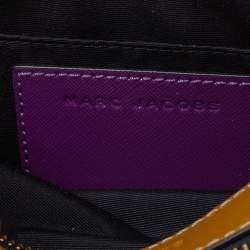 Pre Owned Marc Jacobs Purple/ Tan Leather Snapshot Camera Crossbody Bag