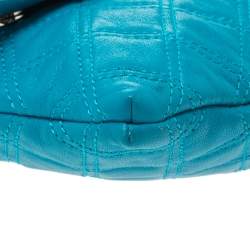 Pre Owned Marc Jacobs Blue Quilted Leather Foldover Clutch