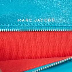 Pre Owned Marc Jacobs Blue Quilted Leather Foldover Clutch
