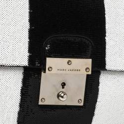 Pre Owned Marc Jacobs Black /White Sequins Isobel Wristlet Clutch