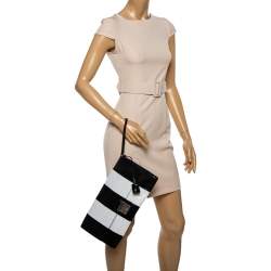 Pre Owned Marc Jacobs Black /White Sequins Isobel Wristlet Clutch