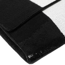 Pre Owned Marc Jacobs Black /White Sequins Isobel Wristlet Clutch
