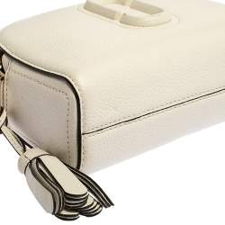 Pre Owned Marc Jacobs White Leather Small Shutter Camera Shoulder Bag
