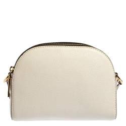 Pre Owned Marc Jacobs White Leather Small Shutter Camera Shoulder Bag