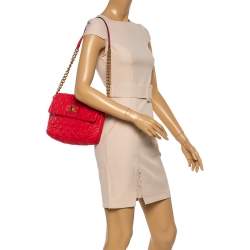 Marc Jacobs Red Quilted Leather Flap Shoulder Bag