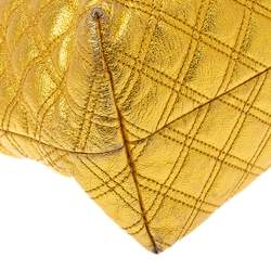 Pre Owned Marc Jacobs Gold Quilted Leather Alina Satchel