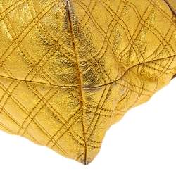 Pre Owned Marc Jacobs Gold Quilted Leather Alina Satchel