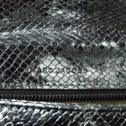 Pre Owned Marc Jacobs Silver Snake Effec Leather Foldover Clutch