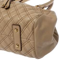 Pre Owned Marc Jacobs Beige Quilted Leather East West Stam Satchel