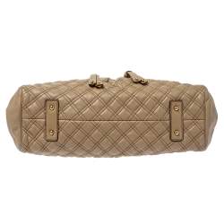 Pre Owned Marc Jacobs Beige Quilted Leather East West Stam Satchel