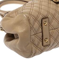 Pre Owned Marc Jacobs Beige Quilted Leather East West Stam Satchel
