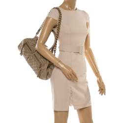 Pre Owned Marc Jacobs Beige Quilted Leather East West Stam Satchel