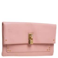 Pre Owned Marc Jacobs Peach Leather Eugenie Clutch