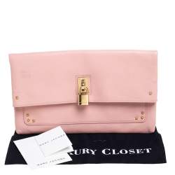 Pre Owned Marc Jacobs Peach Leather Eugenie Clutch