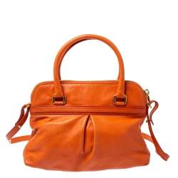 Pre Owned Marc Jacobs Orange Leather Raleigh Satchel