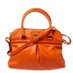 Pre Owned Marc Jacobs Orange Leather Raleigh Satchel