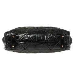 Marc Jacobs Black Crinkled Leather Stam Satchel