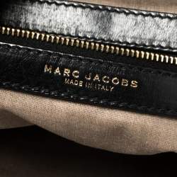 Marc Jacobs Black Crinkled Leather Stam Satchel