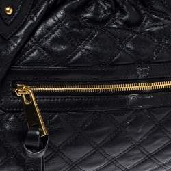Pre Owned Marc Jacobs Black Quilted Leather Stam Satchel
