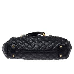 Pre Owned Marc Jacobs Black Quilted Leather Stam Satchel