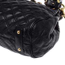 Pre Owned Marc Jacobs Black Quilted Leather Stam Satchel
