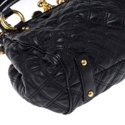 Pre Owned Marc Jacobs Black Quilted Leather Stam Satchel