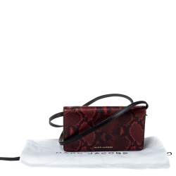 Pre Owned Marc Jacobs Red Python Embossed Crossbody Clutch Bag