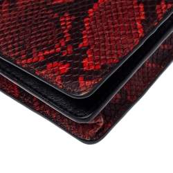 Pre Owned Marc Jacobs Red Python Embossed Crossbody Clutch Bag