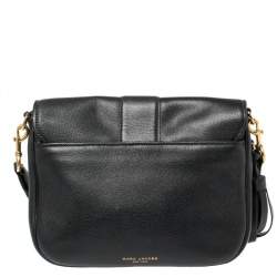 Pre Owned Marc Jacobs Black Leather Courier Messenger Bag