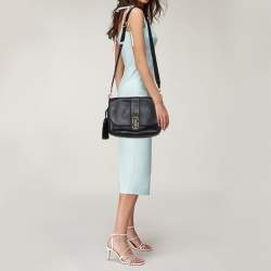 Pre Owned Marc Jacobs Black Leather Courier Messenger Bag