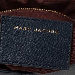 Pre Owned Marc Jacobs Navy Blue Leather Small Recruit Saddle Shoulder Bag