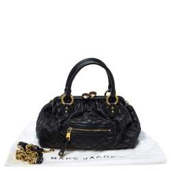 Pre Owned Marc Jacobs Black Quilted Leather Stam Satchel