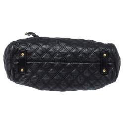 Pre Owned Marc Jacobs Black Quilted Leather Stam Satchel
