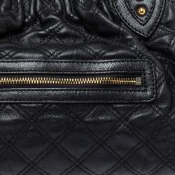 Pre Owned Marc Jacobs Black Quilted Leather Stam Satchel