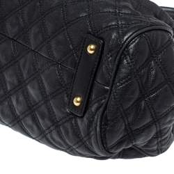 Pre Owned Marc Jacobs Black Quilted Leather Stam Satchel