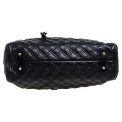 Pre Owned Marc Jacobs Black Quilted Leather Stam Satchel