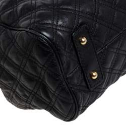 Pre Owned Marc Jacobs Black Quilted Leather Stam Satchel