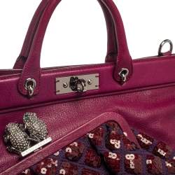 Pre Owned Marc Jacobs Purple Leather Robert Duffy Bag on Bag Tote