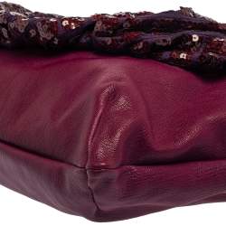 Pre Owned Marc Jacobs Purple Leather Robert Duffy Bag on Bag Tote