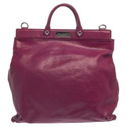 Pre Owned Marc Jacobs Purple Leather Robert Duffy Bag on Bag Tote