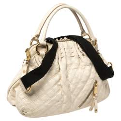 Marc Jacobs Cream Quilted Leather Cecilia Satchel