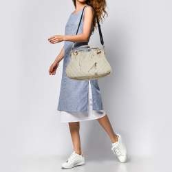 Marc Jacobs Cream Quilted Leather Cecilia Satchel