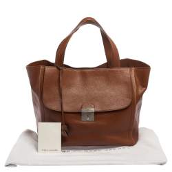 Pre Owned Marc Jacobs Brown Leather Front Pocket Tote 