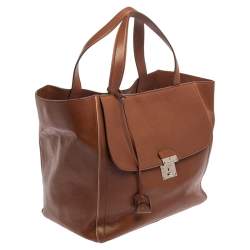 Pre Owned Marc Jacobs Brown Leather Front Pocket Tote 