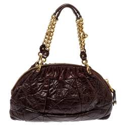 Pre Owned Marc Jacobs Dark Brown Quilted Leather Capra Satchel