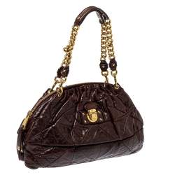 Pre Owned Marc Jacobs Dark Brown Quilted Leather Capra Satchel