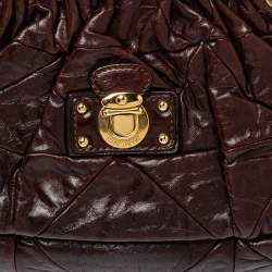 Pre Owned Marc Jacobs Dark Brown Quilted Leather Capra Satchel