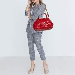 Marc Jacobs Red Quilted Leather Stam Satchel
