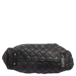 Pre Owned Marc Jacobs Dark Grey Quilted Leather Stam Satchel